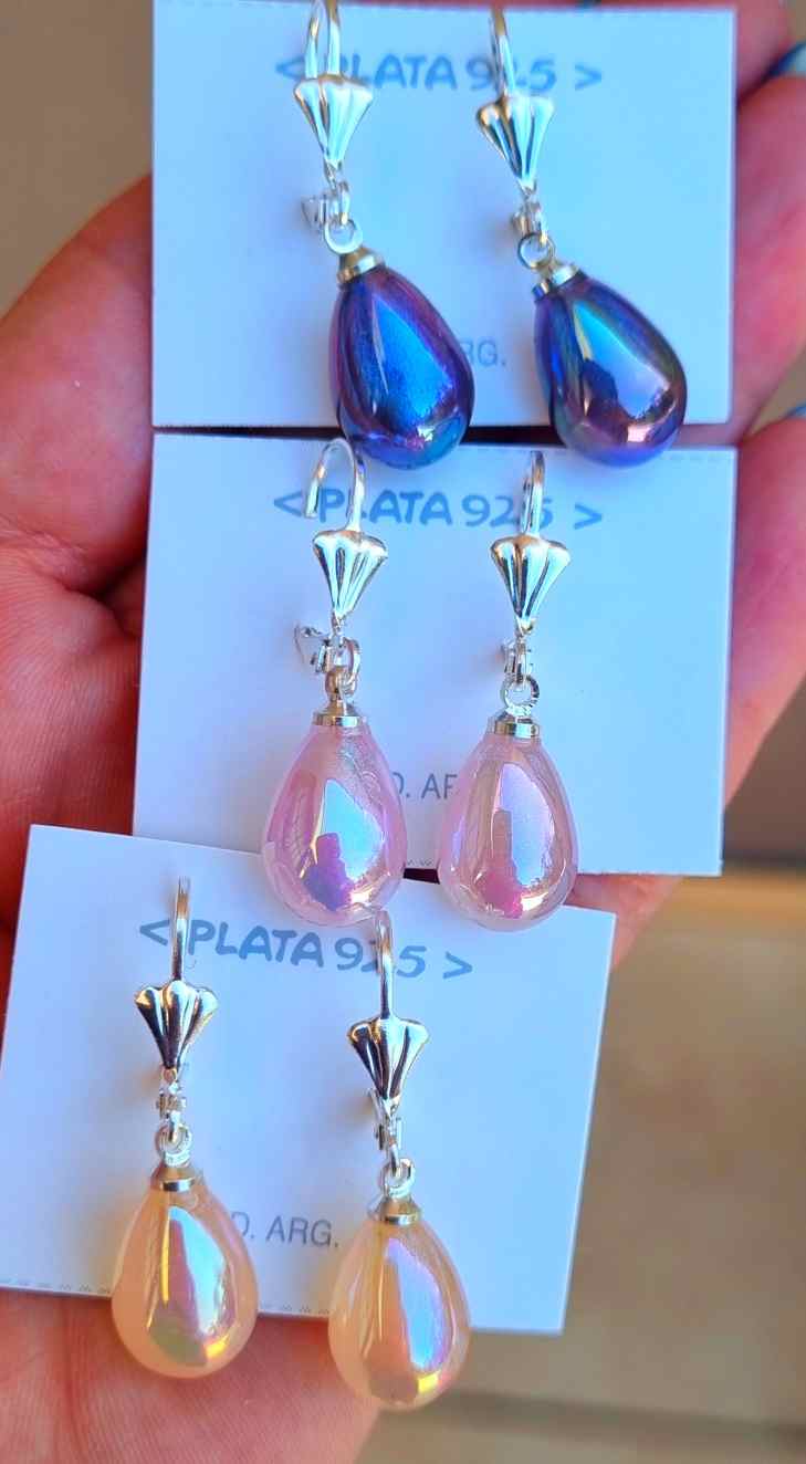 Aros Brisura Perla en gota
