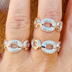 Anillo cadenon Plata 925 cubics engarzados