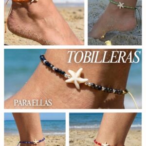 Tobilleras cristales y estrella de mar