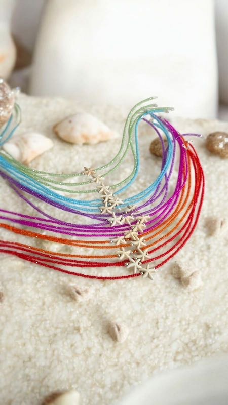 Choker cristales y estrella de mar