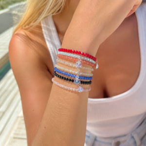 Pulseras cristal con corazon colgante