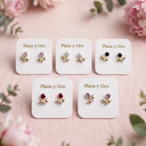 Aros tulipan Plata y oro